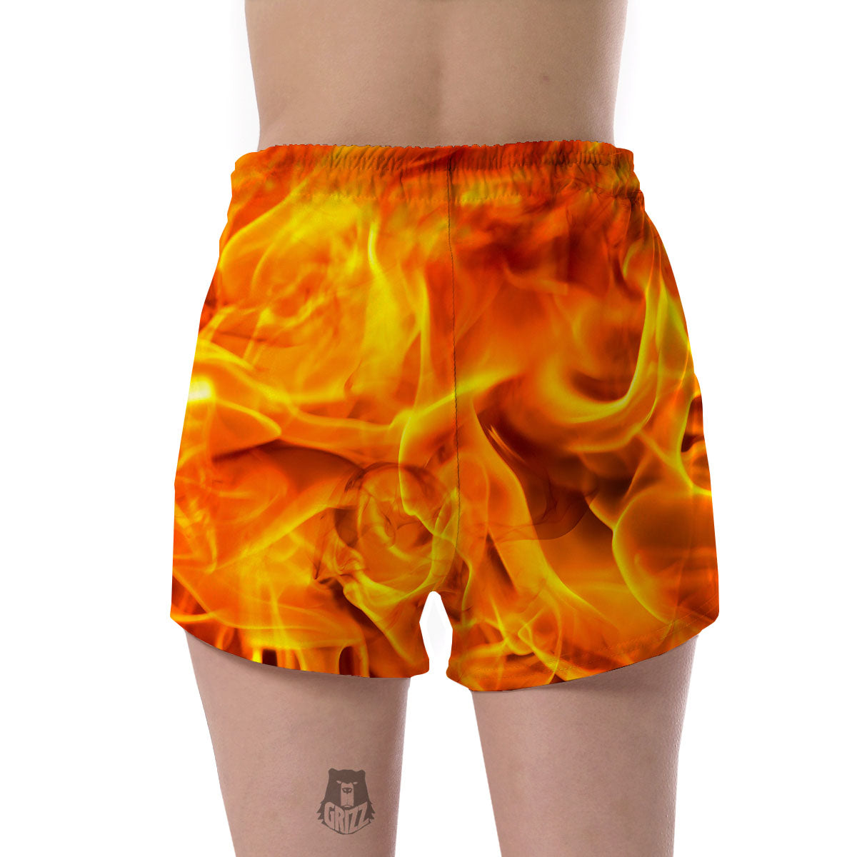 Burning Fire Flame Print Women's Shorts-grizzshop