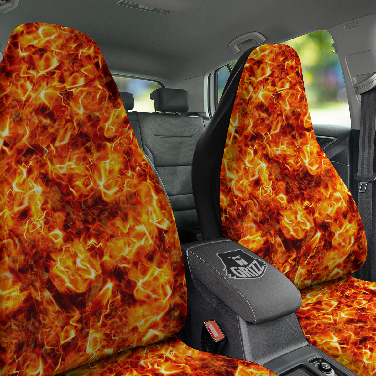 Burning Lava Print Car Seat Covers-grizzshop
