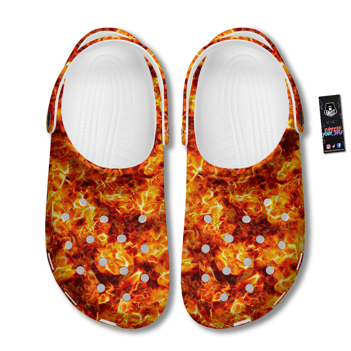 Burning Lava Print Clog-grizzshop