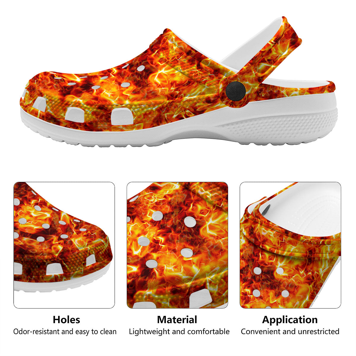Burning Lava Print Clog-grizzshop