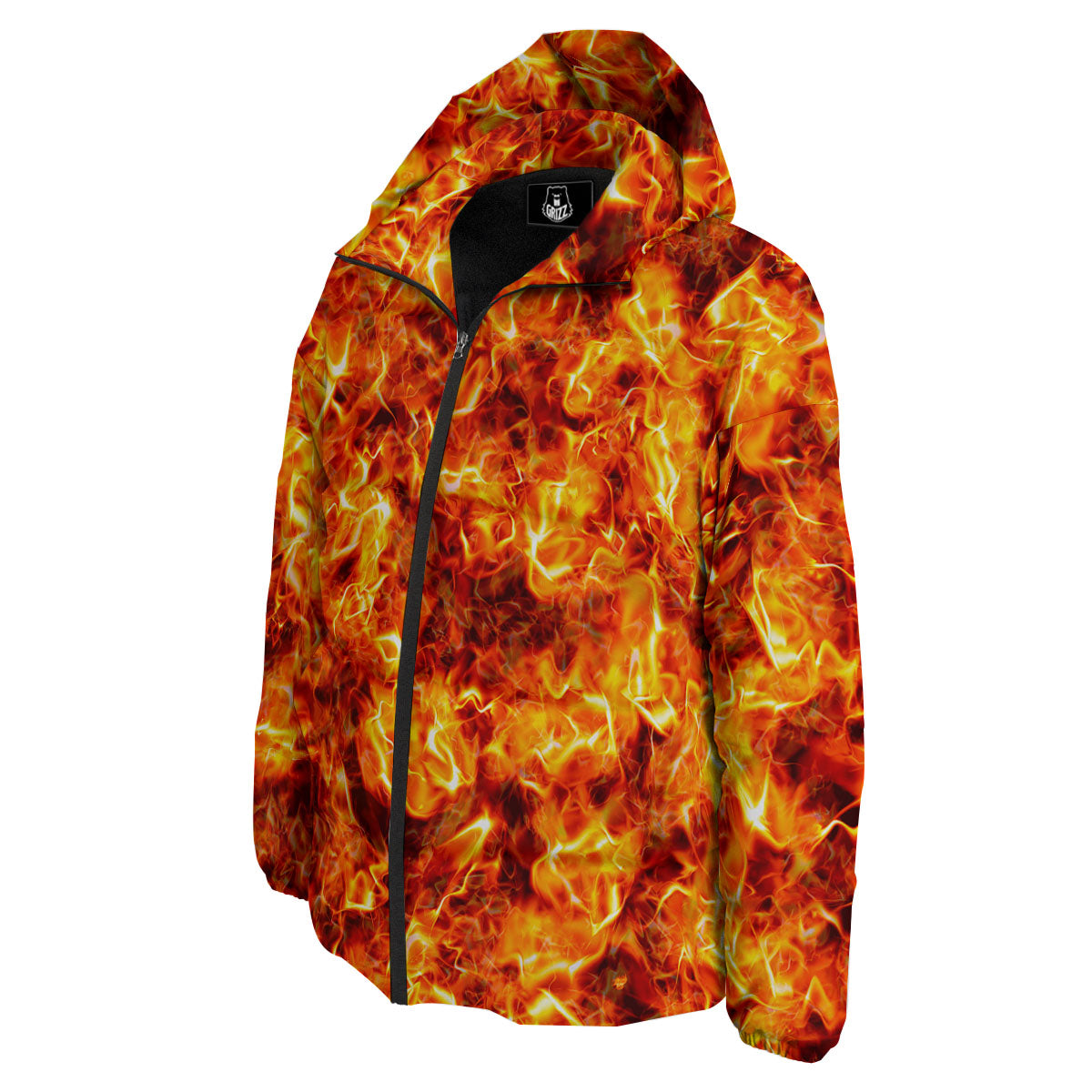 Burning Lava Print Down Jacket-grizzshop