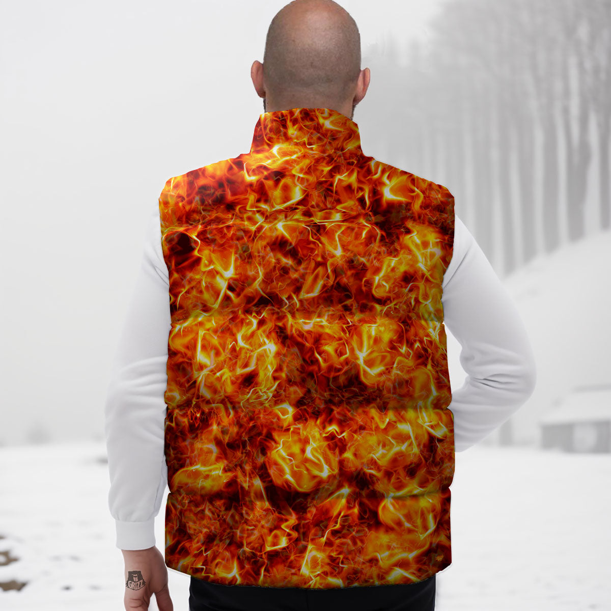 Burning Lava Print Down Vest