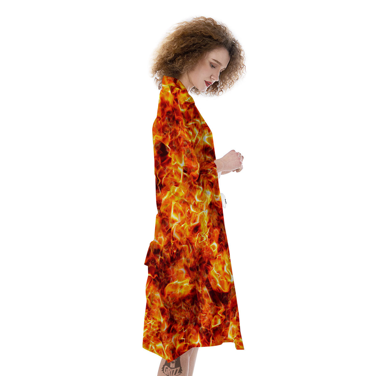 Burning Lava Print Kimono-grizzshop