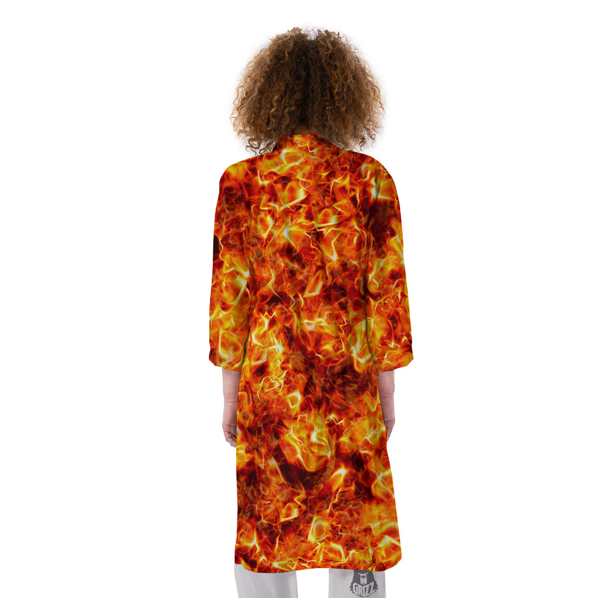 Burning Lava Print Kimono-grizzshop