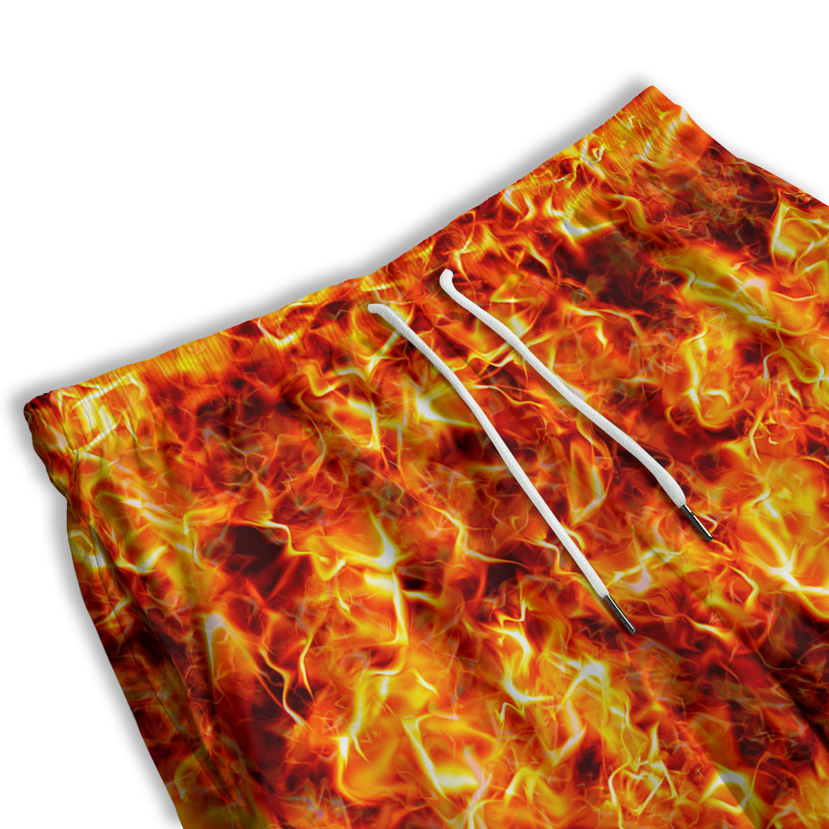 Burning Lava Print Men's Athletic Shorts