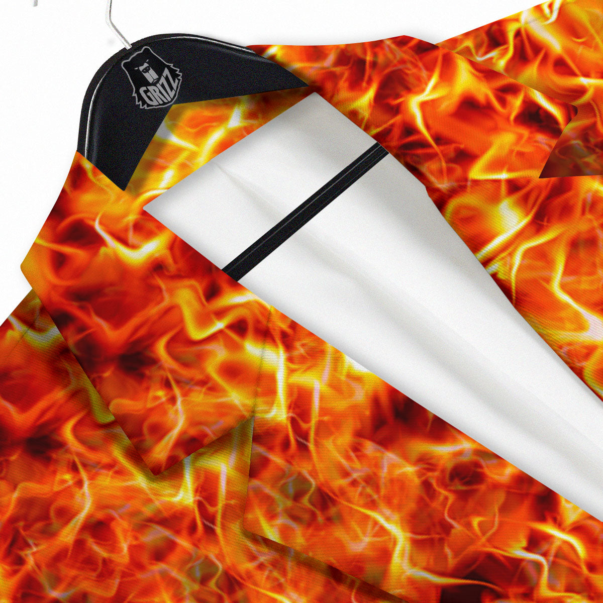Burning Lava Print Men's Sport Coat-grizzshop