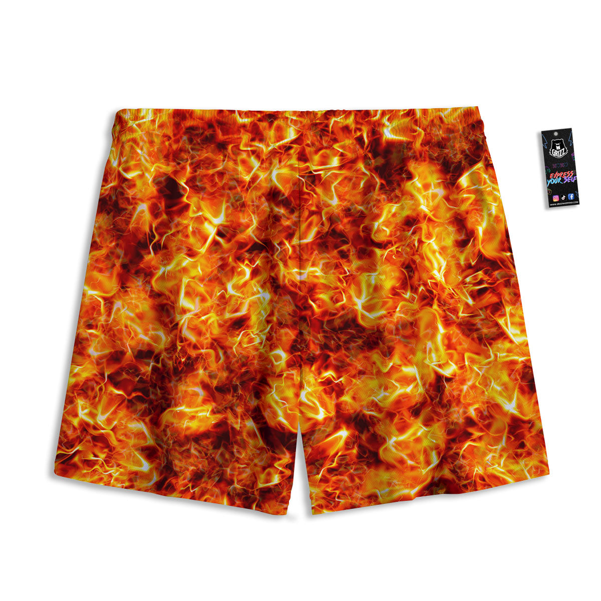 Burning Lava Print Mesh Shorts