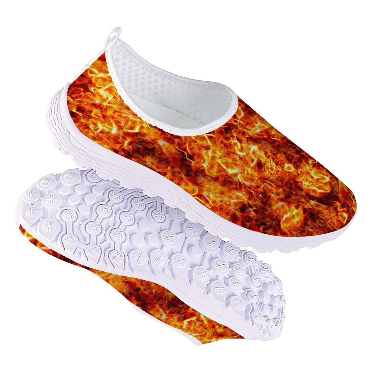 Burning Lava Print Nurse Shoes-grizzshop