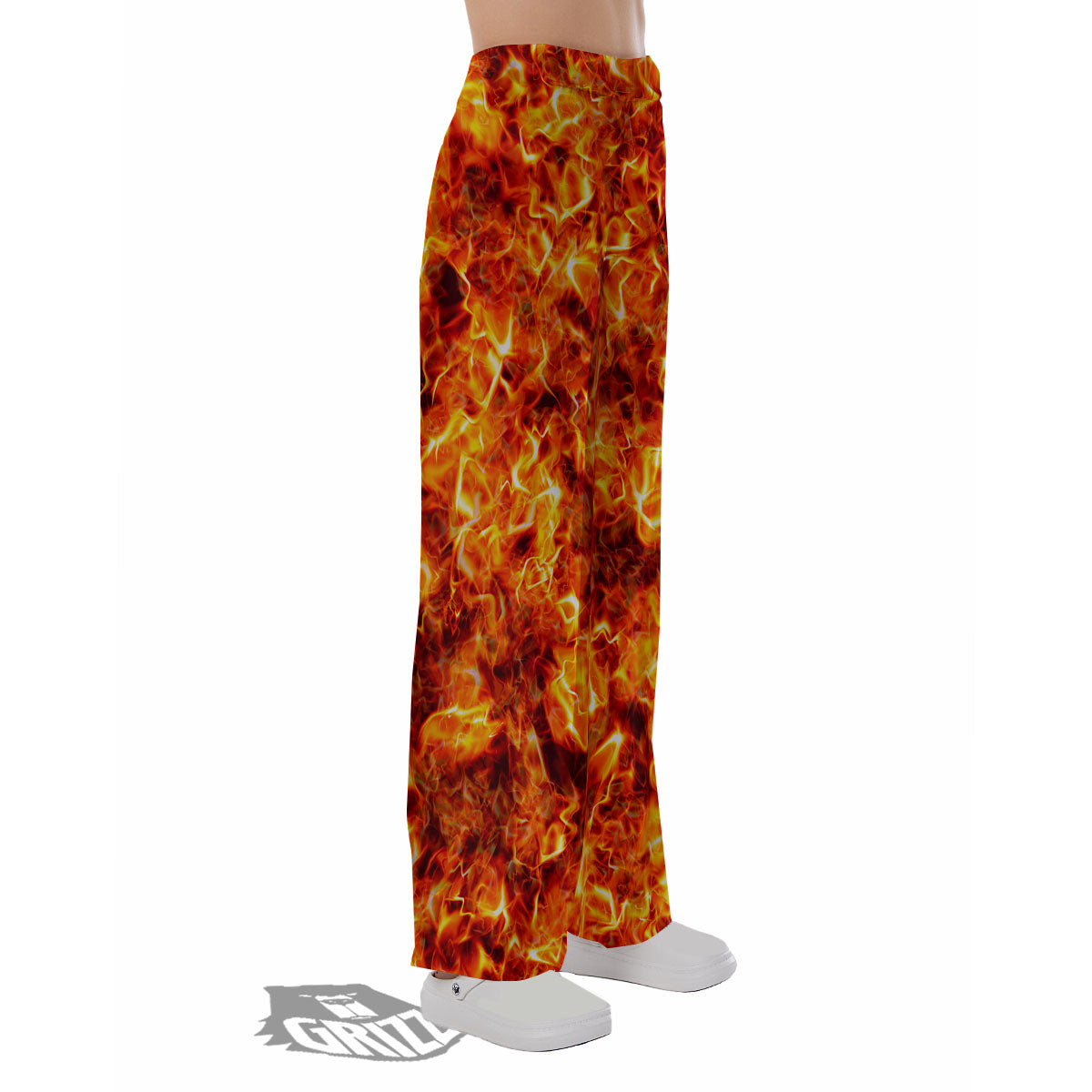 Burning Lava Print Pajama Pants-grizzshop