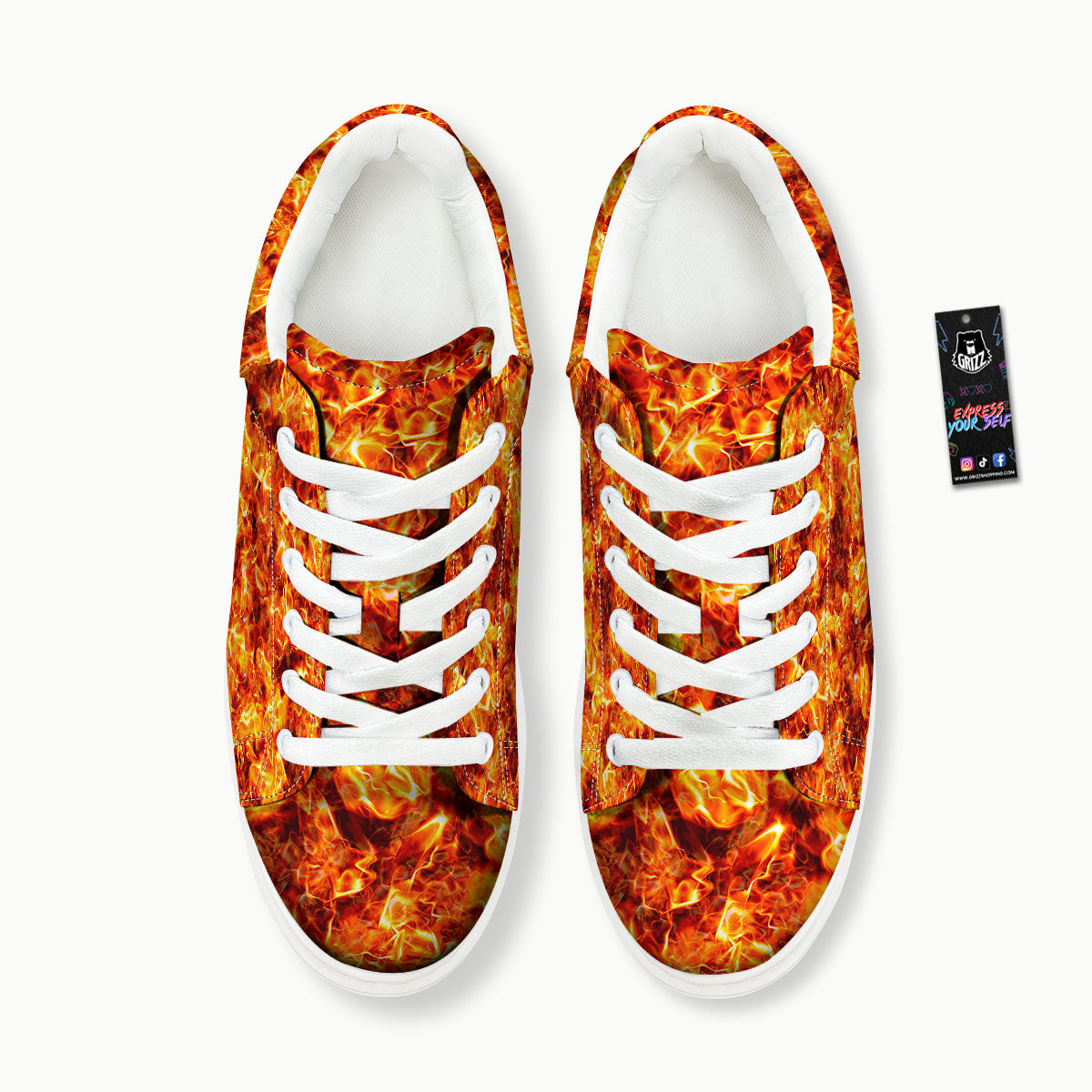 Burning Lava Print Platform Shoes-grizzshop