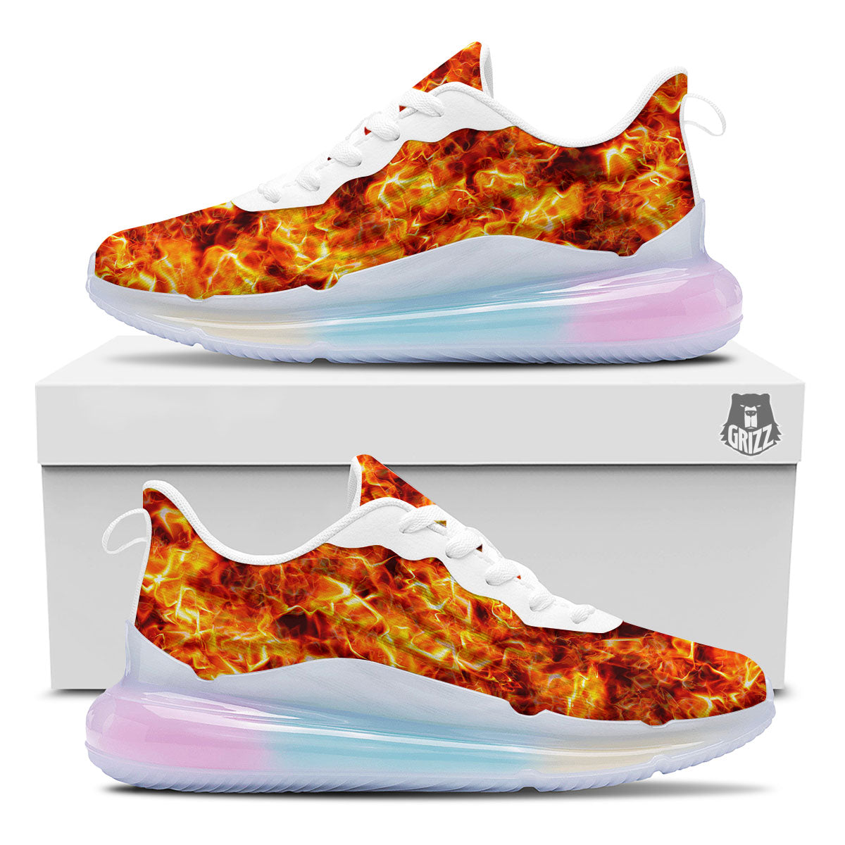 Burning Lava Print Running Sneakers-grizzshop