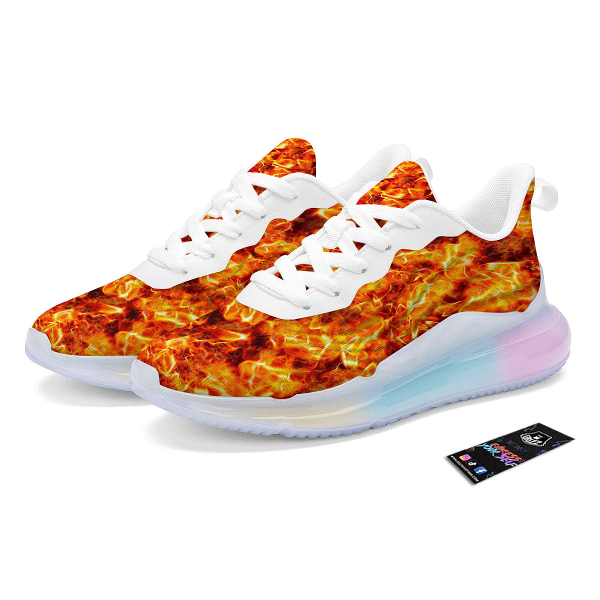 Burning Lava Print Running Sneakers-grizzshop