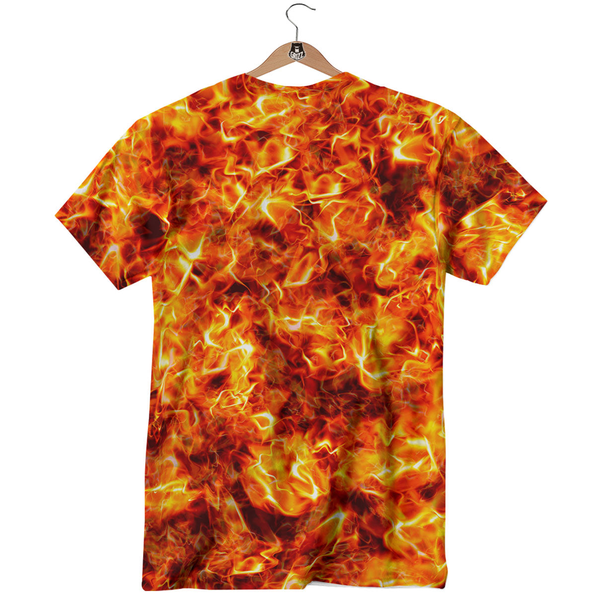 Burning Lava Print T-Shirt-grizzshop