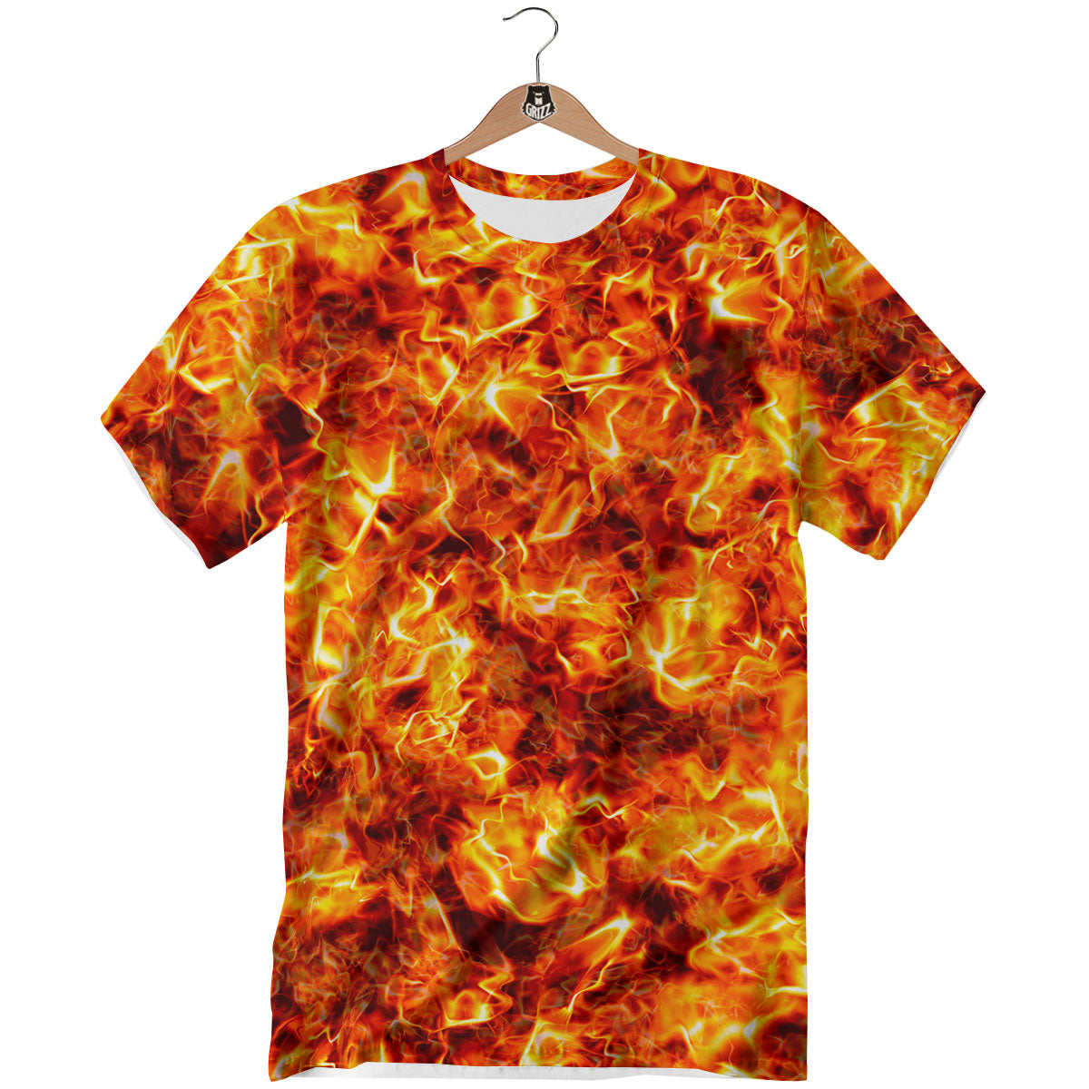 Burning Lava Print T-Shirt-grizzshop