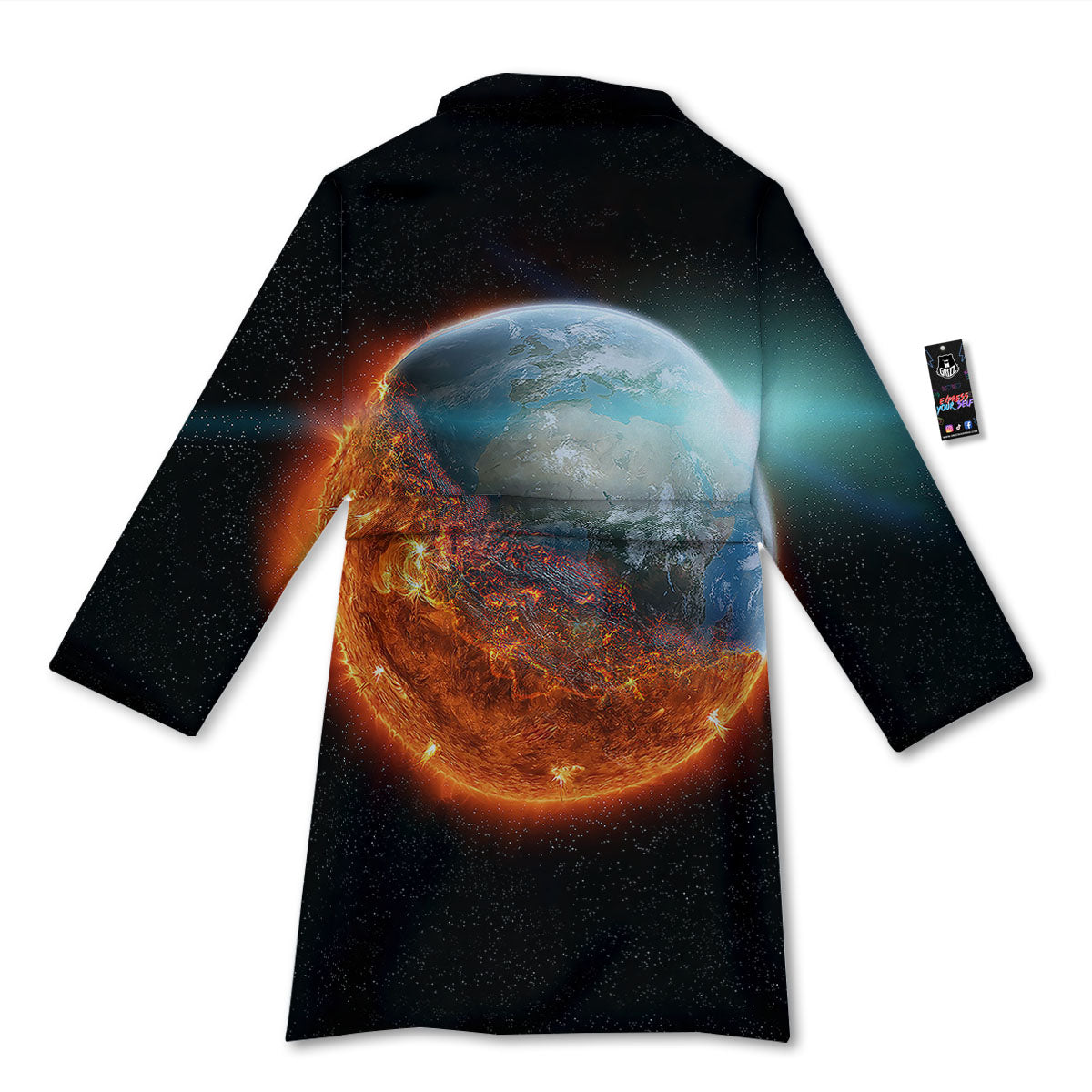 Burning Planet Print Bathrobe-grizzshop