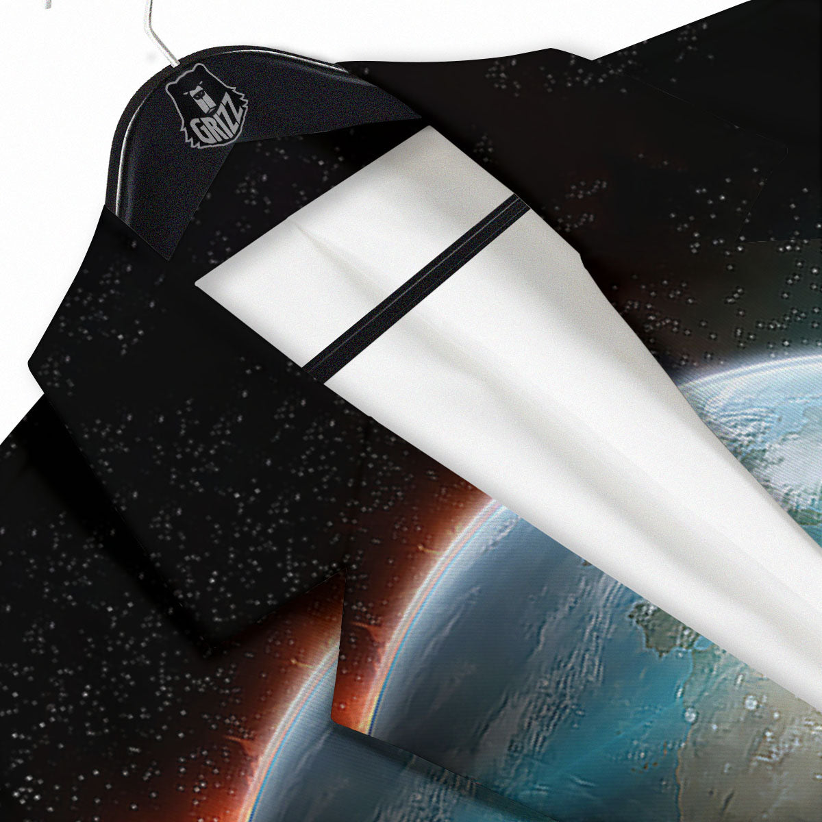 Burning Planet Print Men's Sport Coat-grizzshop