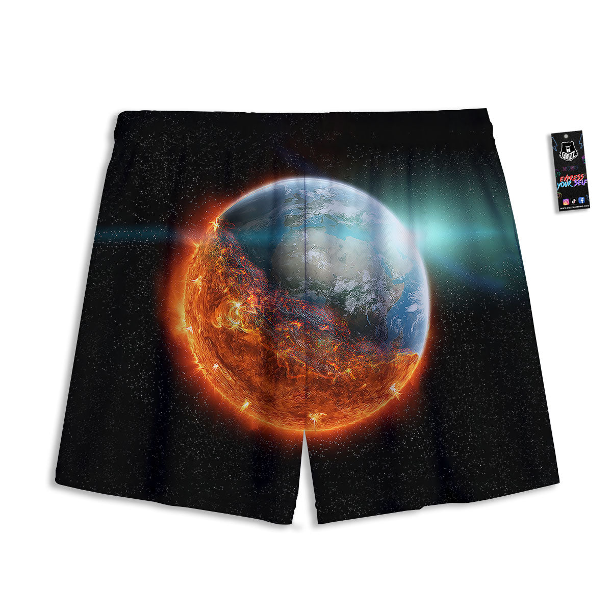 Cute Christmas Elements Print Pattern Mesh Shorts