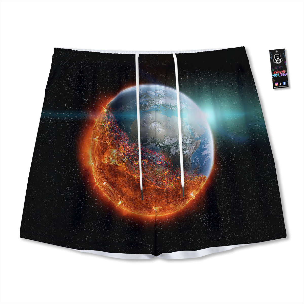 Cute Christmas Elements Print Pattern Mesh Shorts