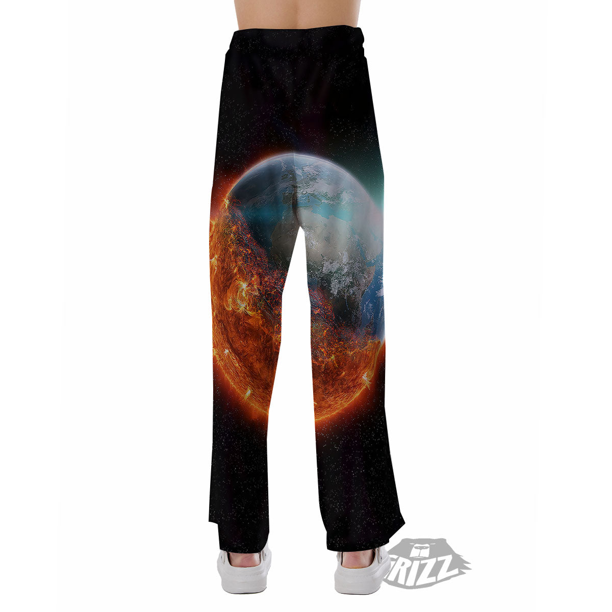 Burning Planet Print Pajama Pants-grizzshop