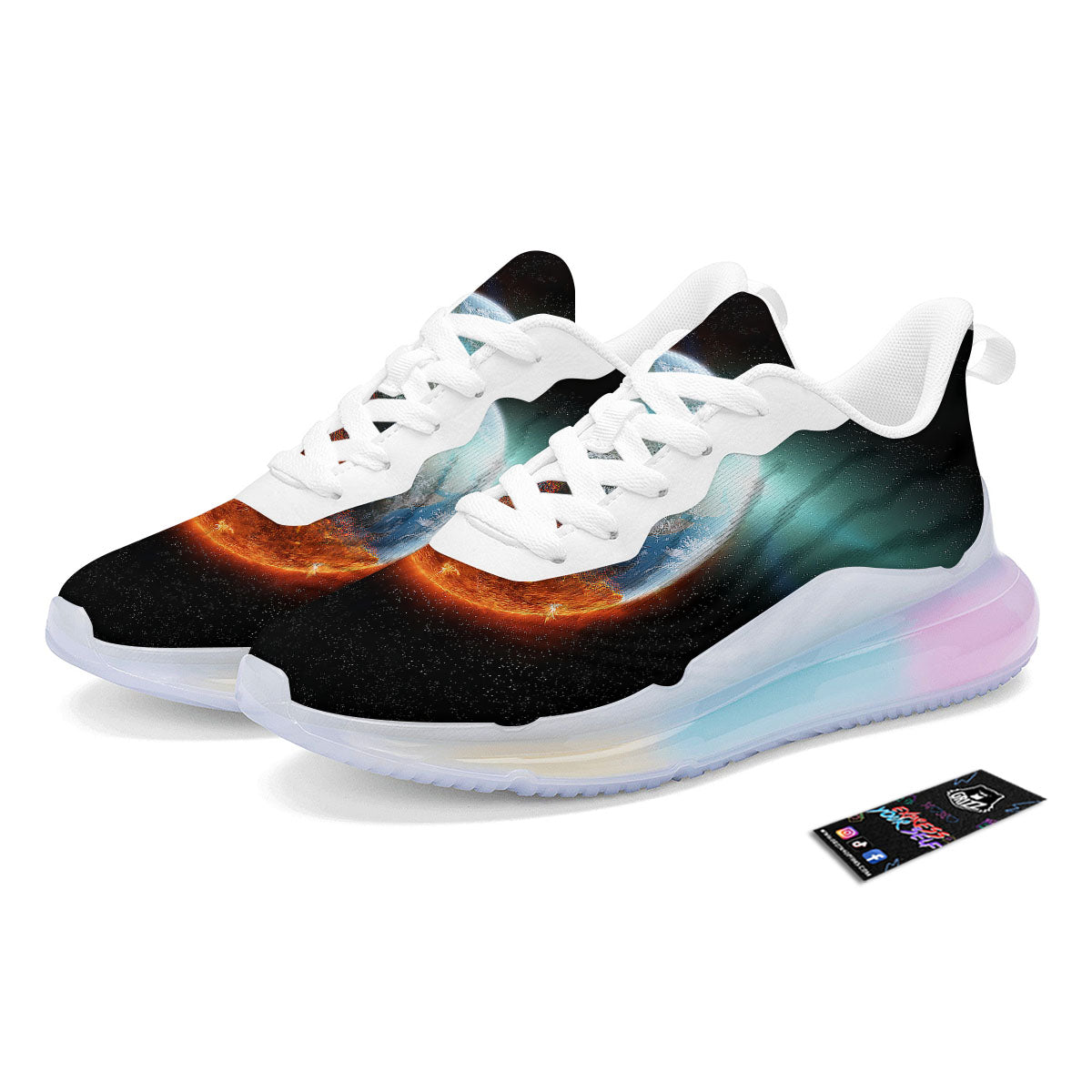 Burning Planet Print Running Sneakers-grizzshop