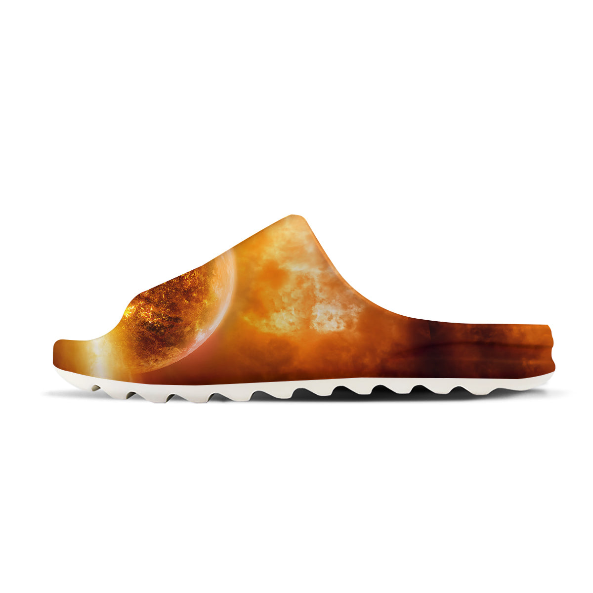Burning Apocalyptic Planet Earth Print Sandals-grizzshop