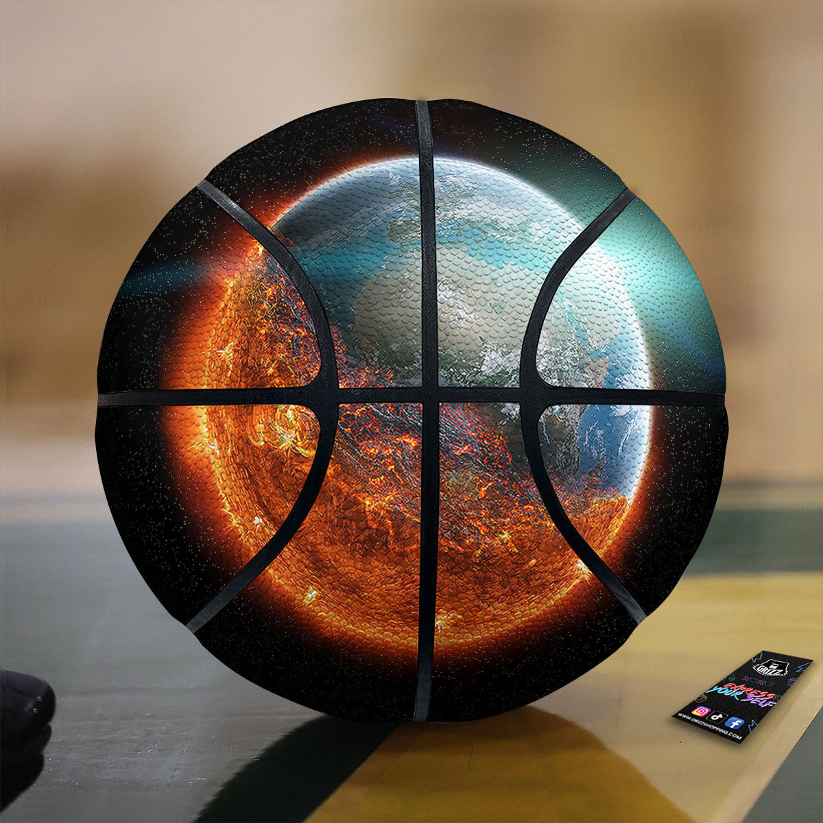 Burning Planet Print Basketball