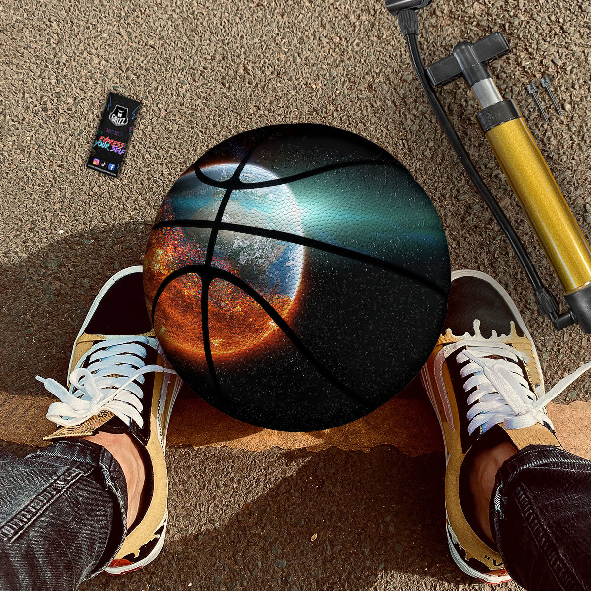 Burning Planet Print Basketball