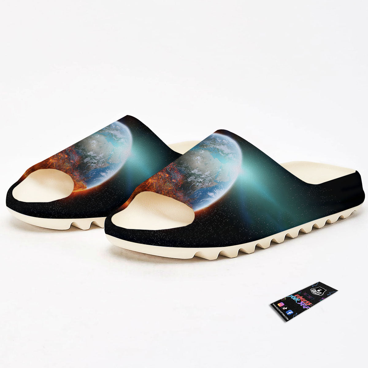 Burning Planet Print Sandals-grizzshop