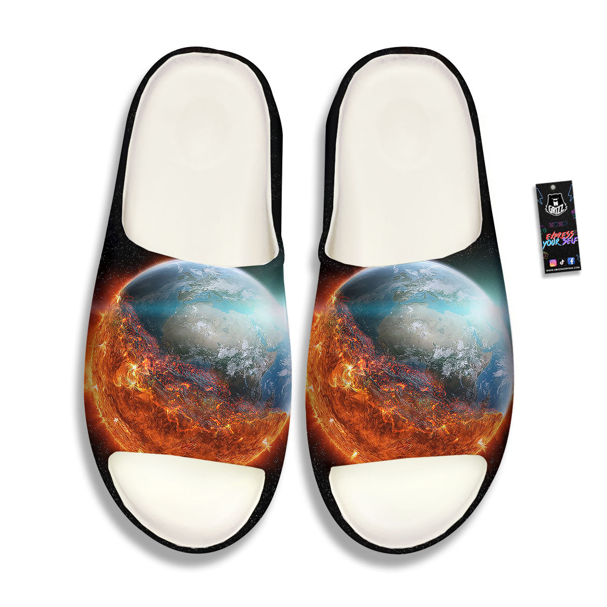 Burning Planet Print Sandals-grizzshop