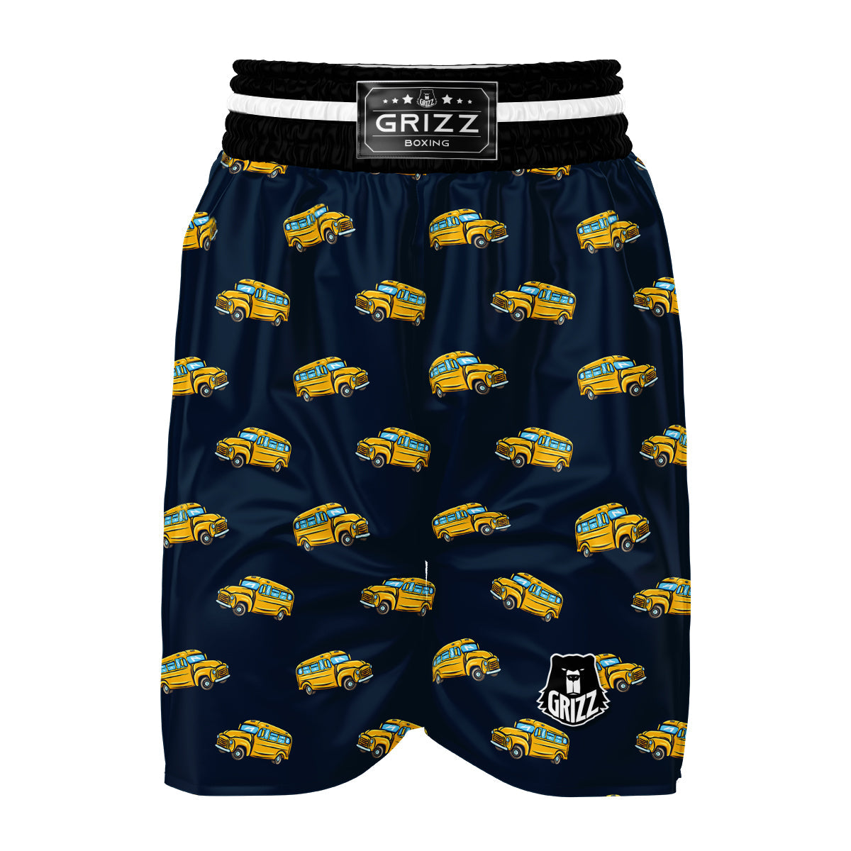 Bus School Pattern Print Boxing Shorts-grizzshop