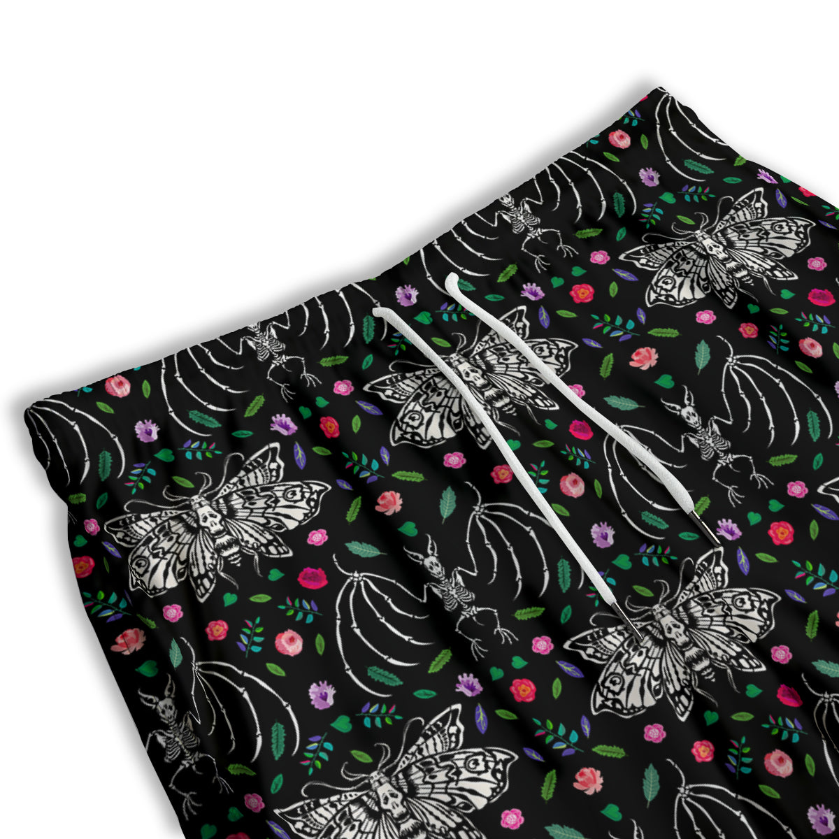 Butterflies And Skeletons of Bats Print Pattern Men's Athletic Shorts