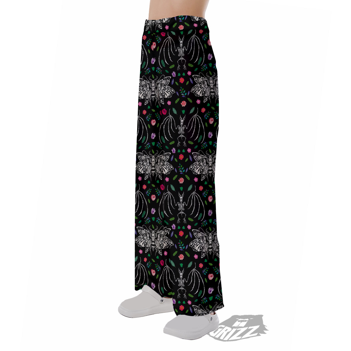 Butterflies And Skeletons of Bats Print Pattern Pajama Pants-grizzshop