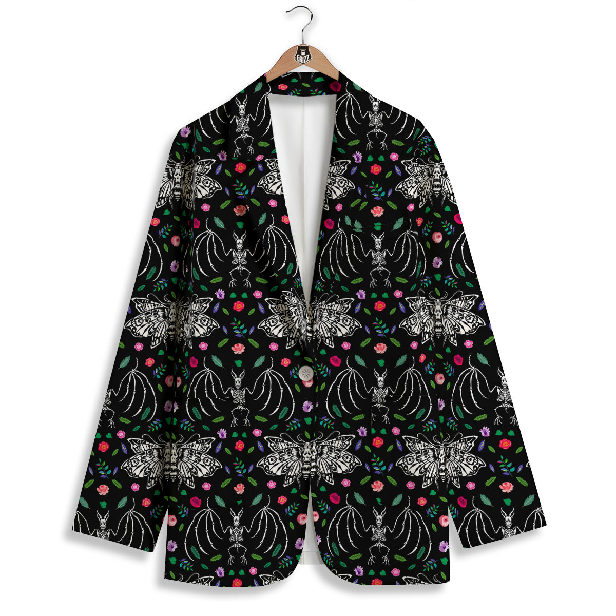 Butterflies And Skeletons of Bats Print Pattern Women's Blazer-grizzshop