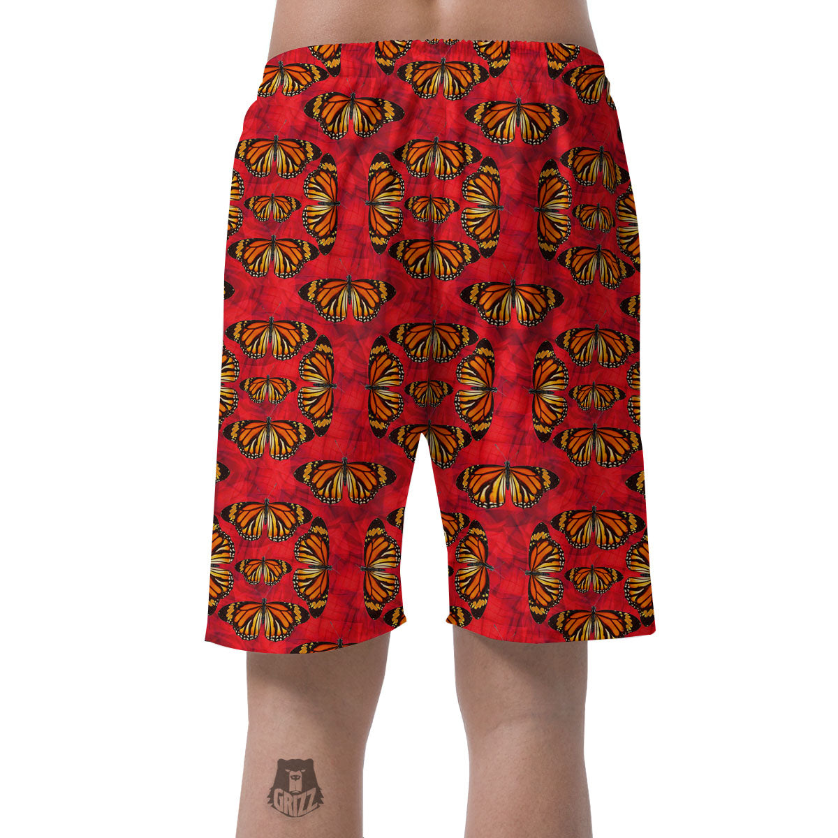 Butterflies Monarch Orange Print Pattern Men's Shorts-grizzshop