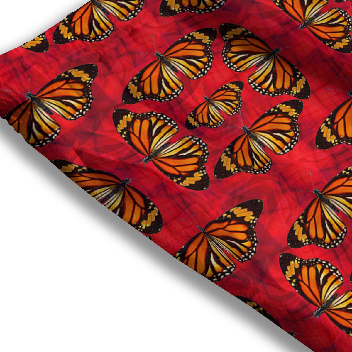 Butterflies Monarch Orange Print Pattern Mesh Shorts