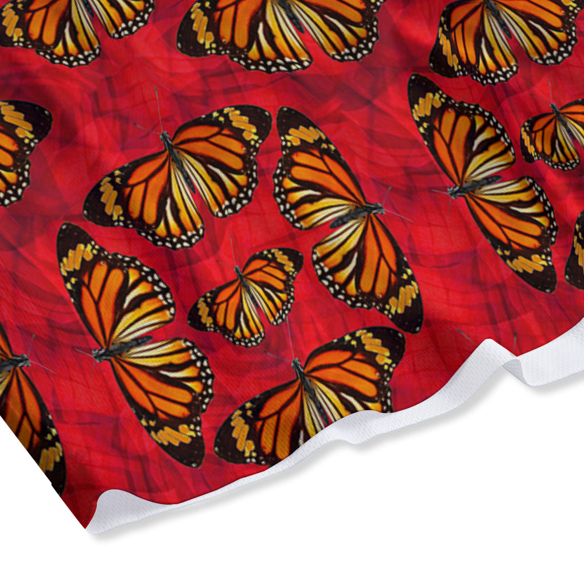 Butterflies Monarch Orange Print Pattern Mesh Shorts