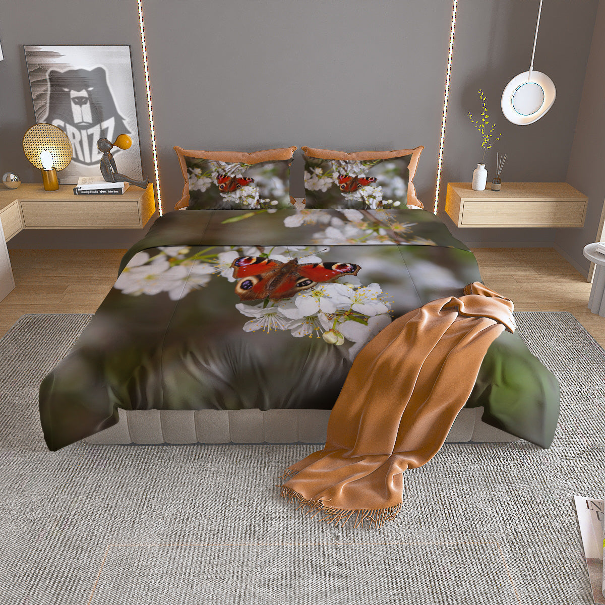 Capricorn Sign Black And Gold Print Duvet Cover Bedding Set