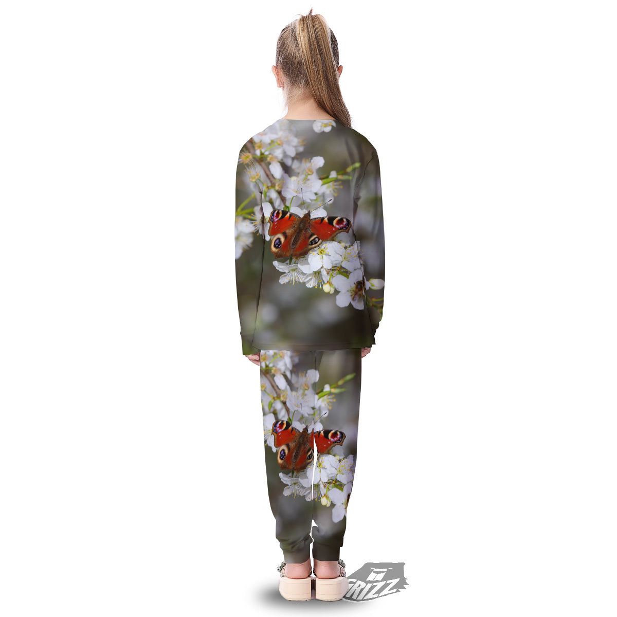 Butterfly Blossom Flower Print Kid's Pajamas-grizzshop