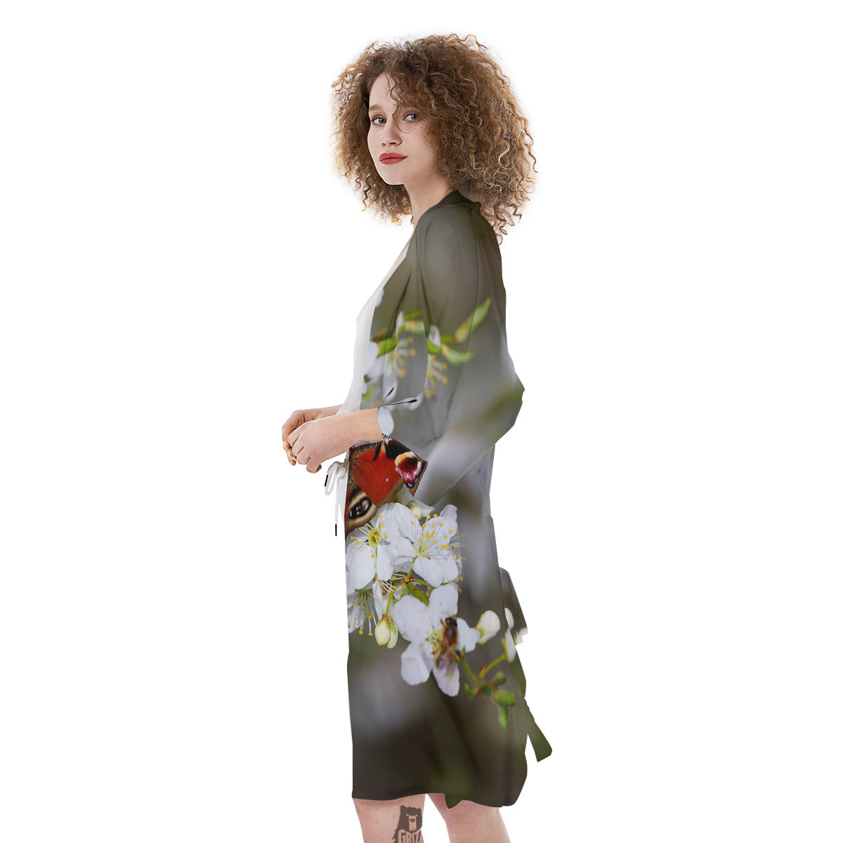 Butterfly Blossom Flower Print Kimono-grizzshop