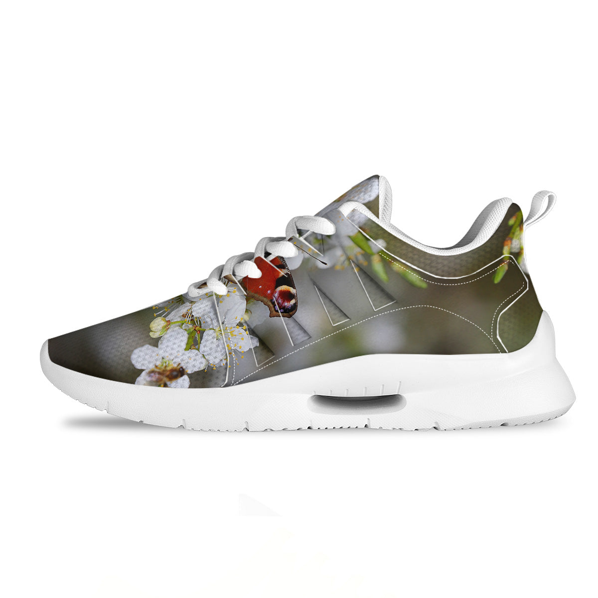 Butterfly Blossom Flower Print Tennis Shoes-grizzshop