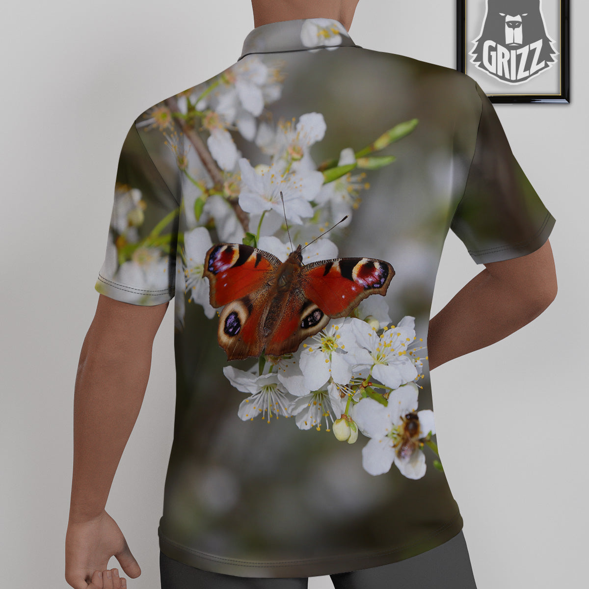 Butterfly Blossom Flower Print Untucked Shirts-grizzshop