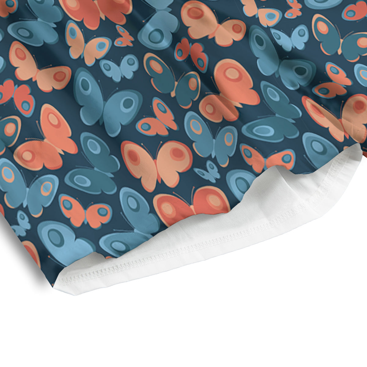 Butterfly Blue And Orange Print Men's Athletic Shorts