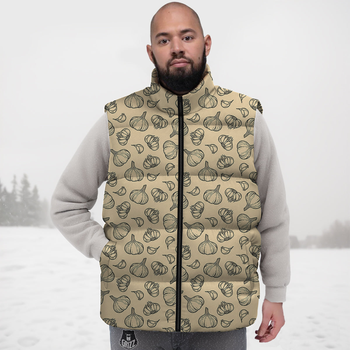 Butterfly Blue Pattern Print Down Vest-grizzshop