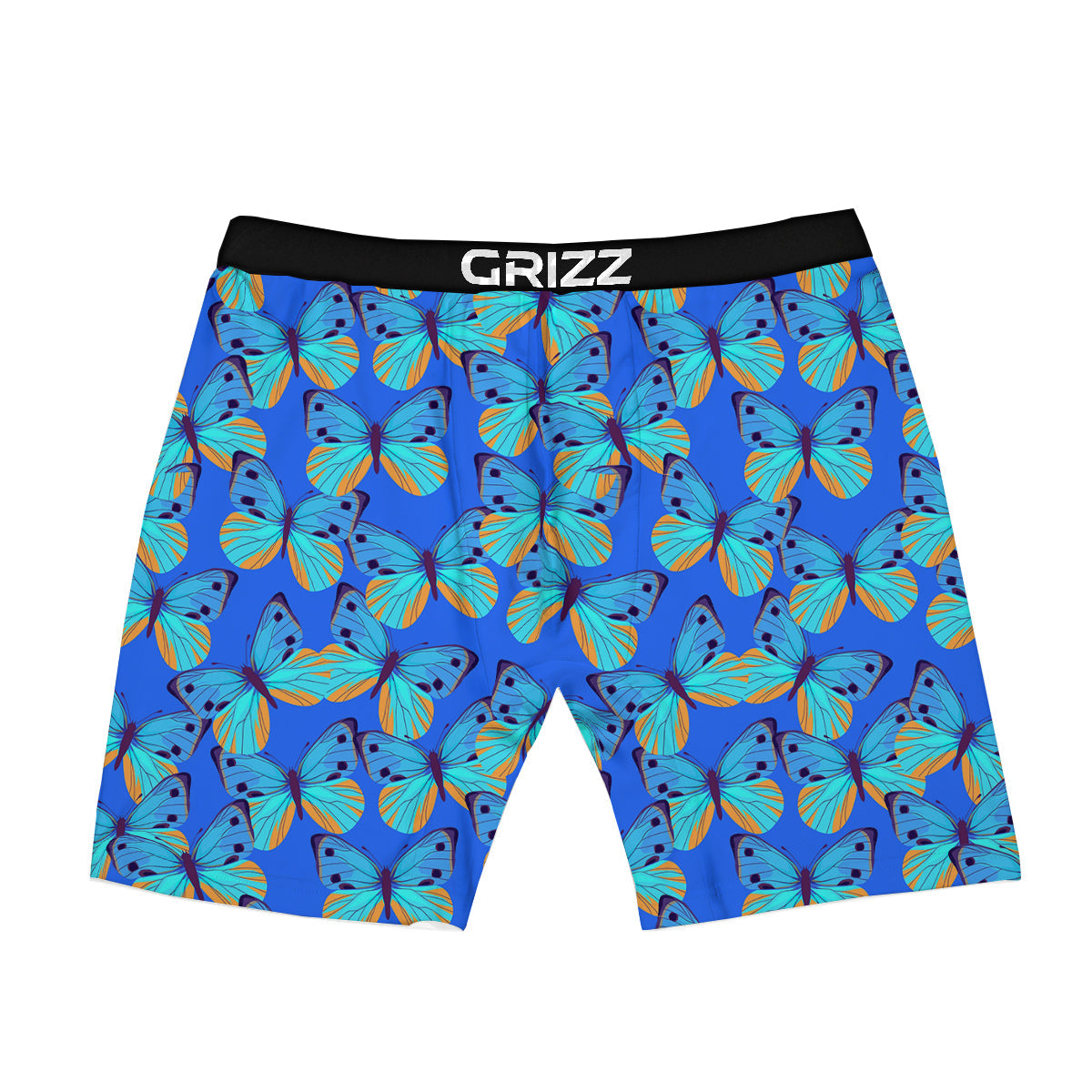 Butterfly Blue Watercolor Print Pattern Boxer Briefs-grizzshop