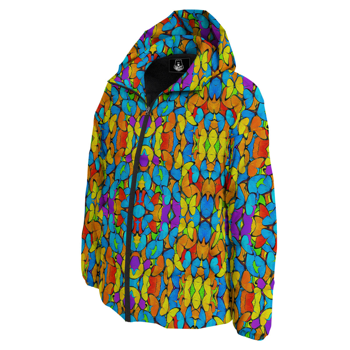 Butterfly Colorful Print Pattern Down Jacket-grizzshop