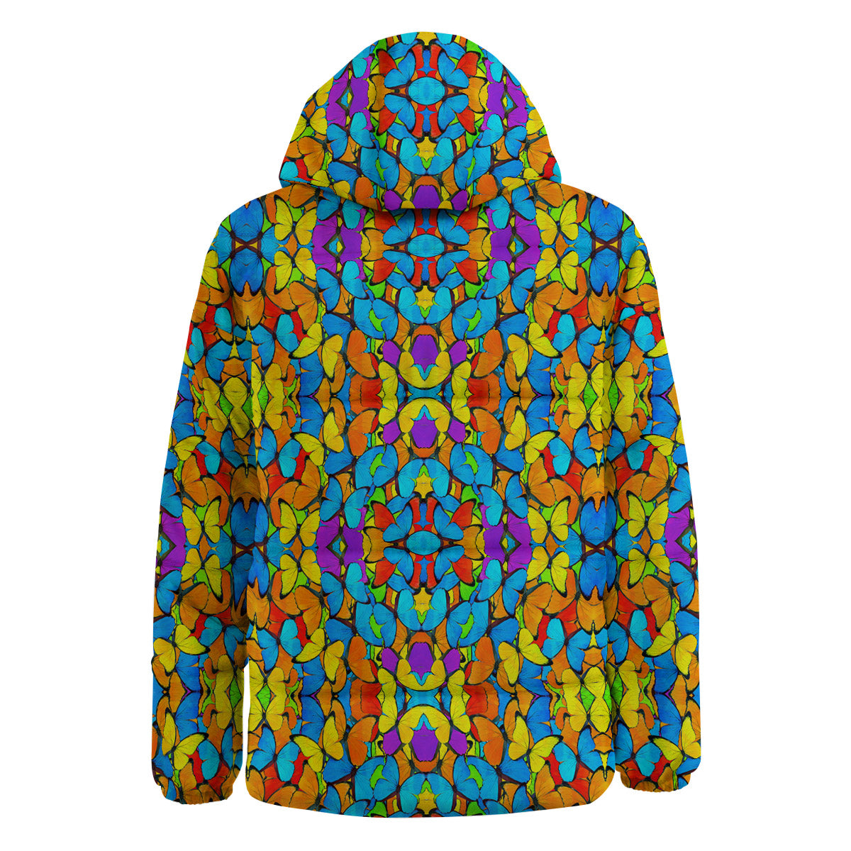 Butterfly Colorful Print Pattern Down Jacket-grizzshop