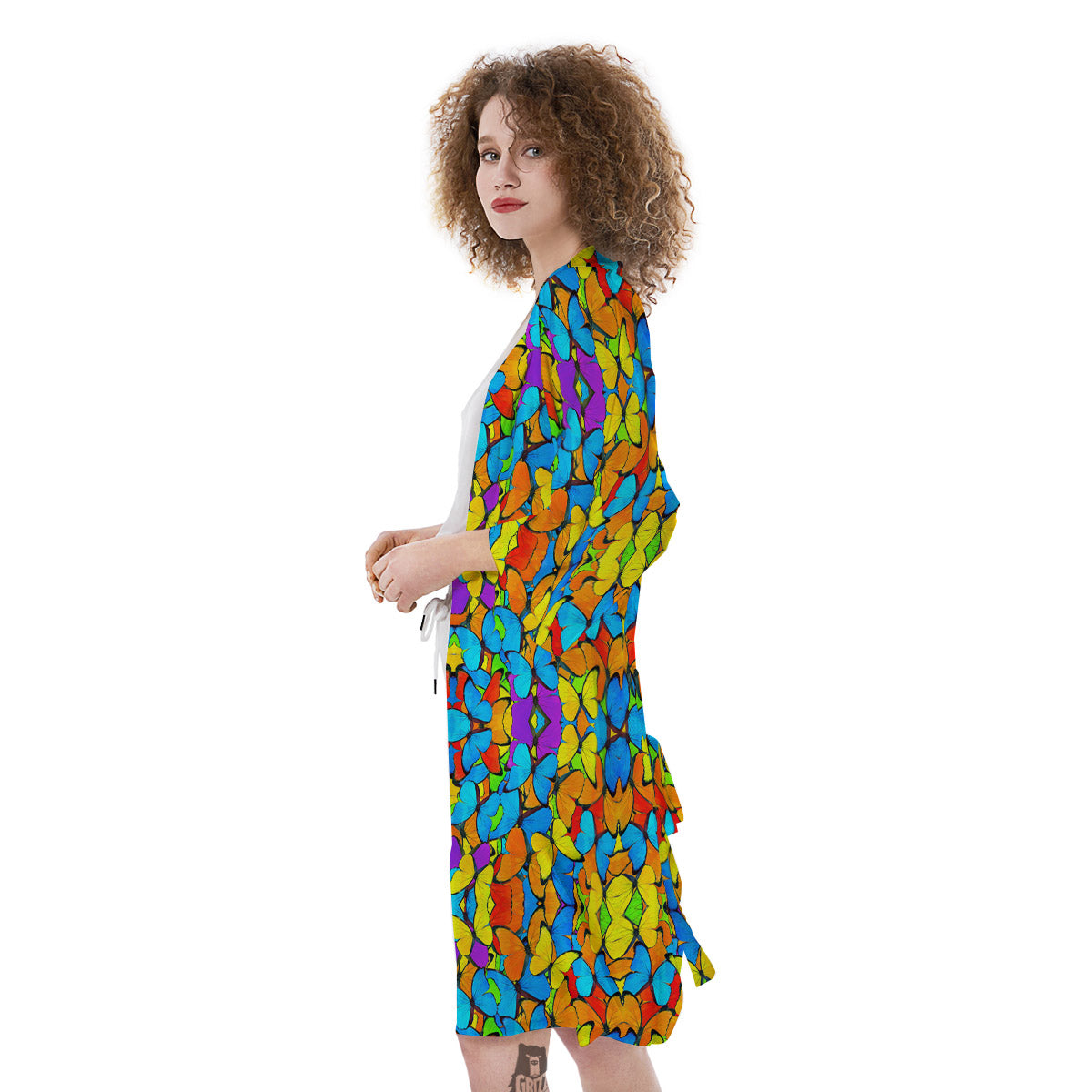Butterfly Colorful Print Pattern Kimono-grizzshop