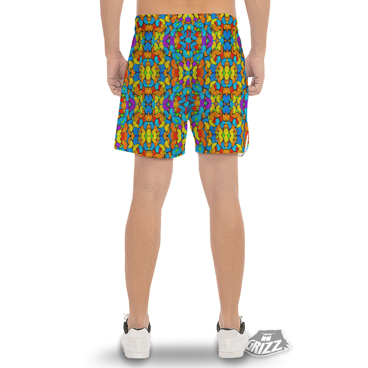 Butterfly Colorful Print Pattern Men's Gym Shorts-grizzshop