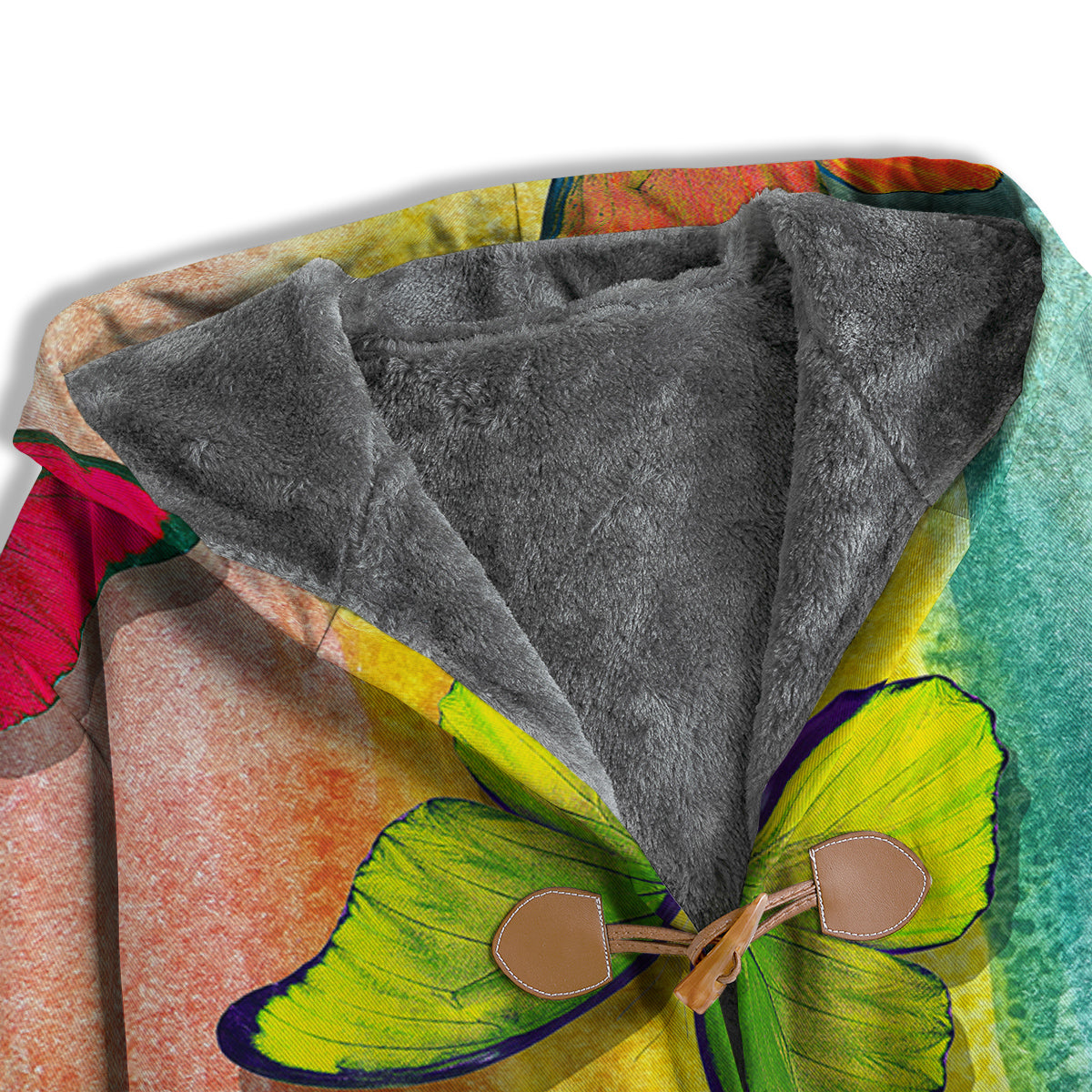 Butterfly Colorful Watercolor Print Men's Windbreaker Jacket-grizzshop