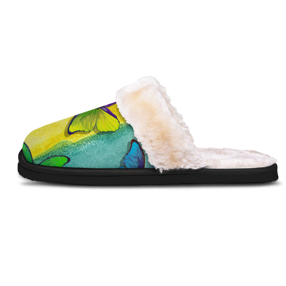 Butterfly Colorful Watercolor Print Slippers-grizzshop